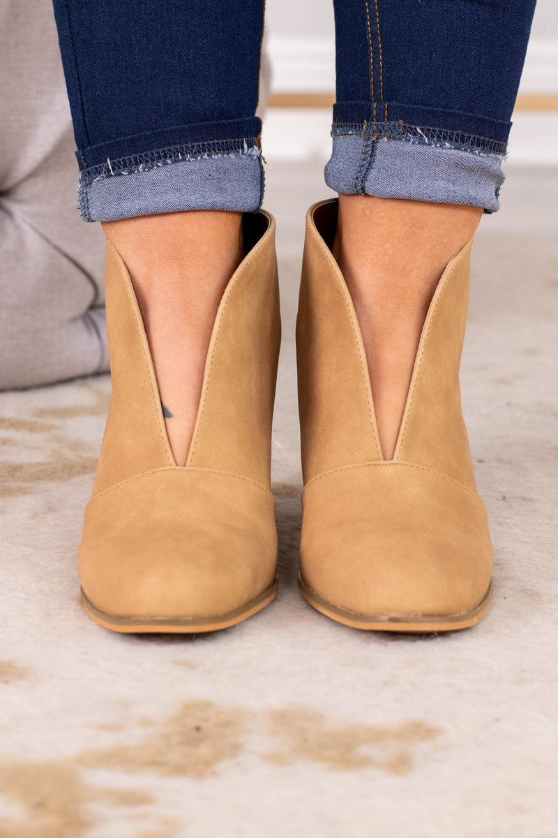 Tan colored booties Clearance