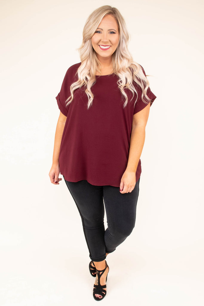 Do Your Job Top, Burgundy – Chic Soul