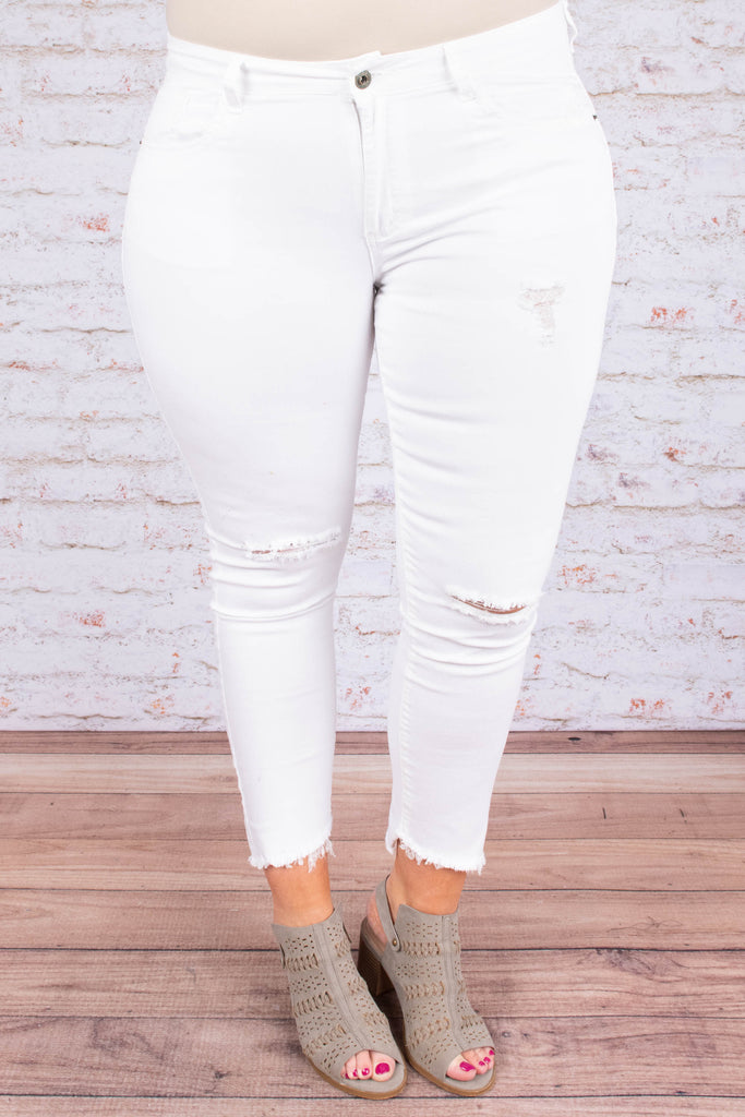 What's A Girl To Do Skinny Jeans, White – Chic Soul
