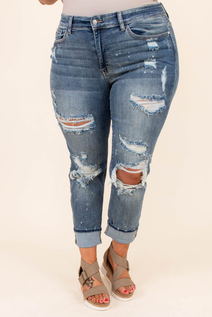 Yes To Distress Jeans, Dark Wash – Chic Soul