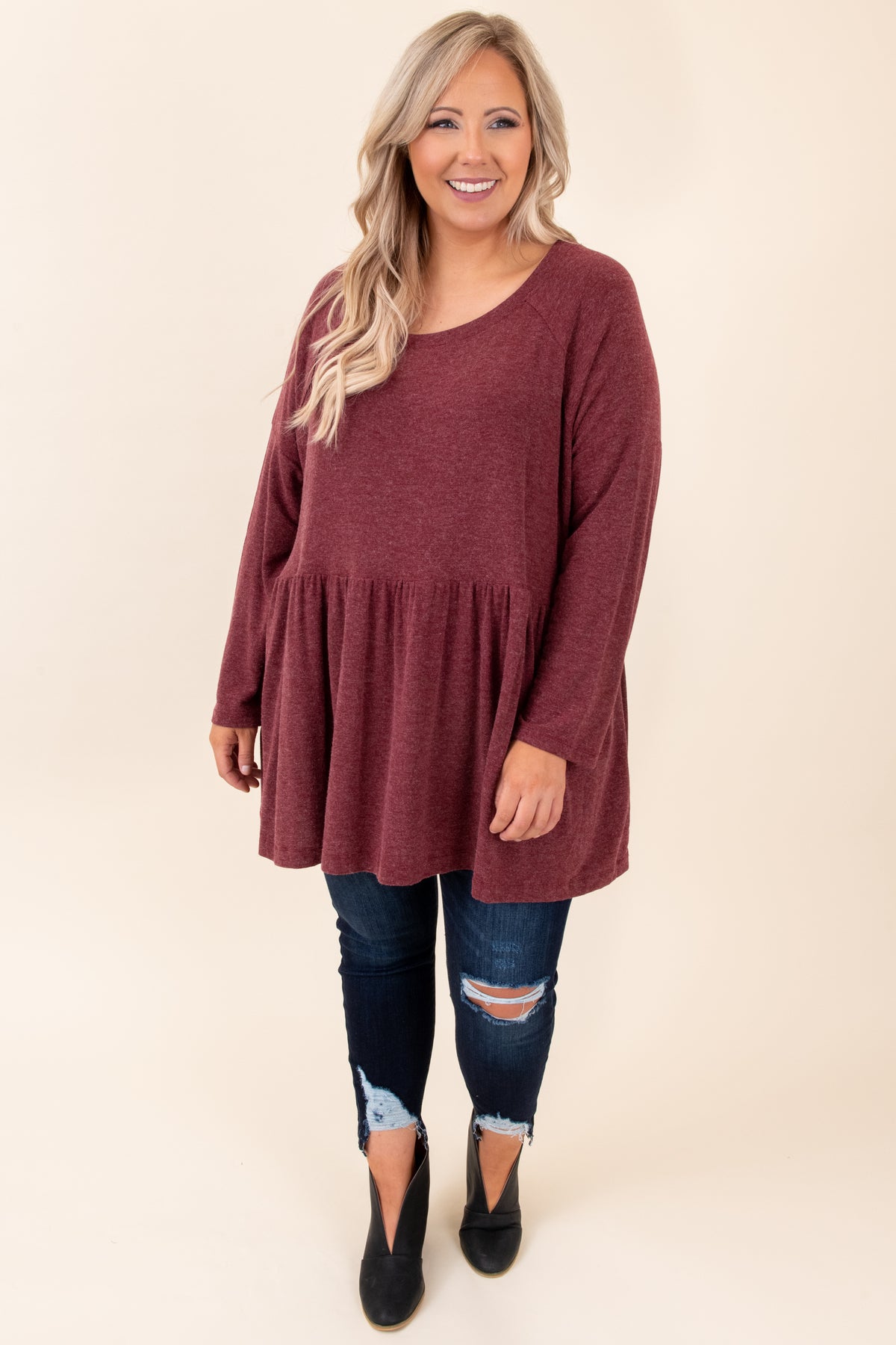 Just Own It Top, Burgundy – Chic Soul