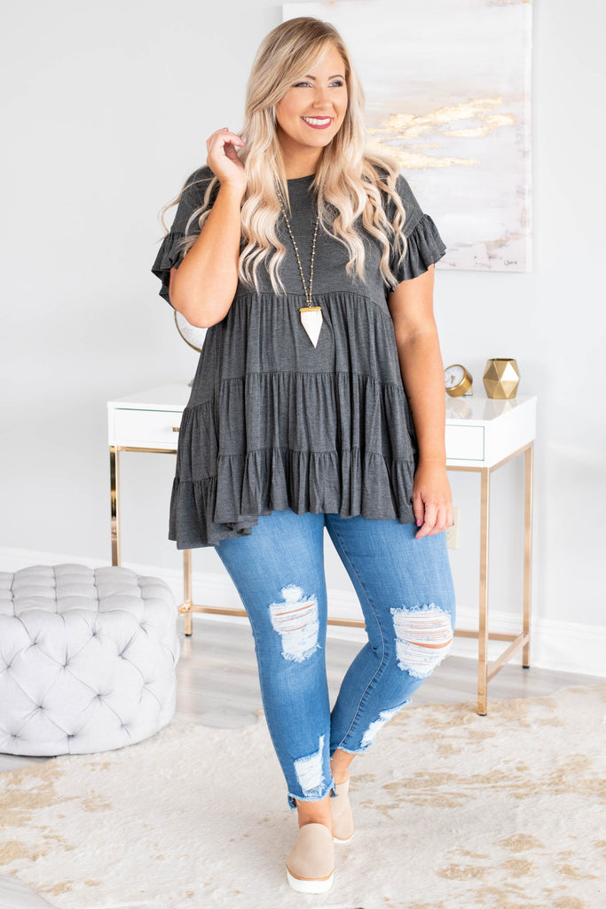 Love And Honey Tunic, Charcoal – Chic Soul