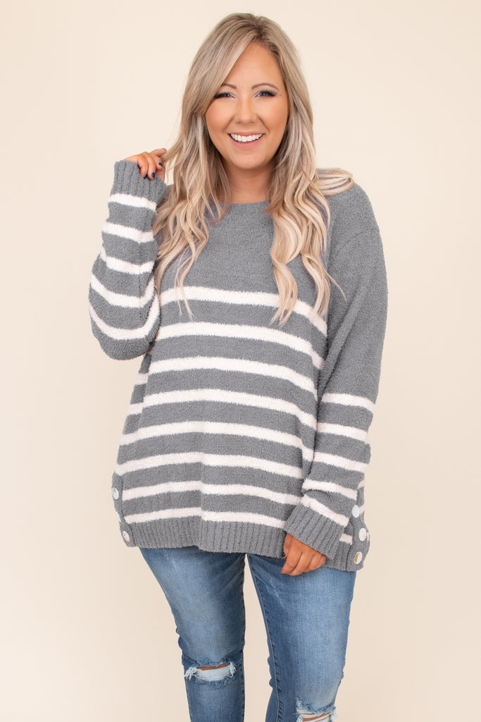 Series Of Notes Sweater, Grey – Chic Soul