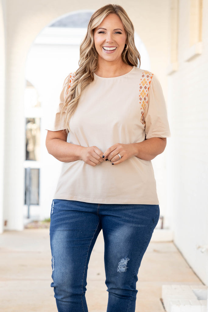 Date Ready Top, Natural – Chic Soul