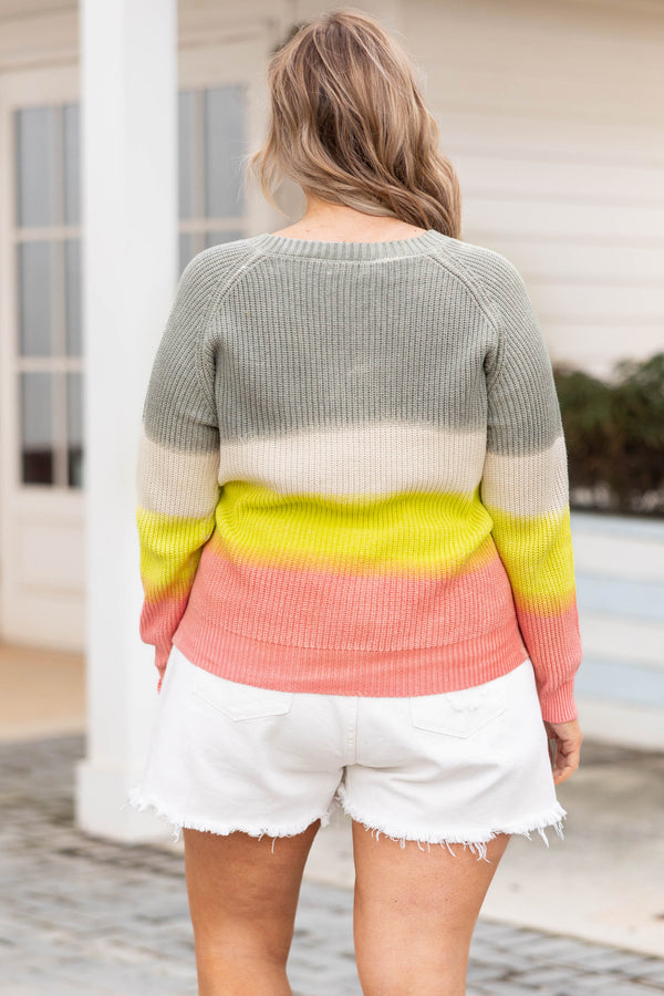 Chic Soul plus size clothing, ombre color block patterned knit sweater