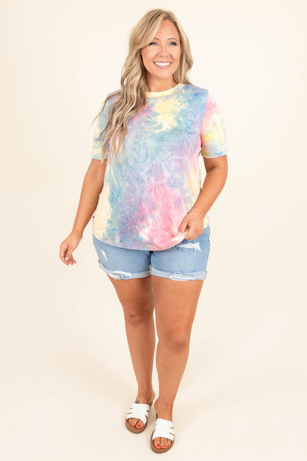 Chic Soul plus size clothing, high waisted light denim distressed shorts