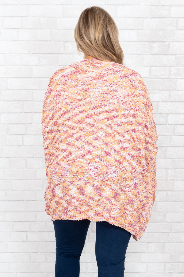 Chic Soul plus size clothing, mauve multi cardigan