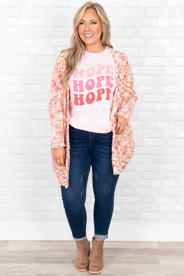 Chic Soul plus size clothing, mauve multi cardigan