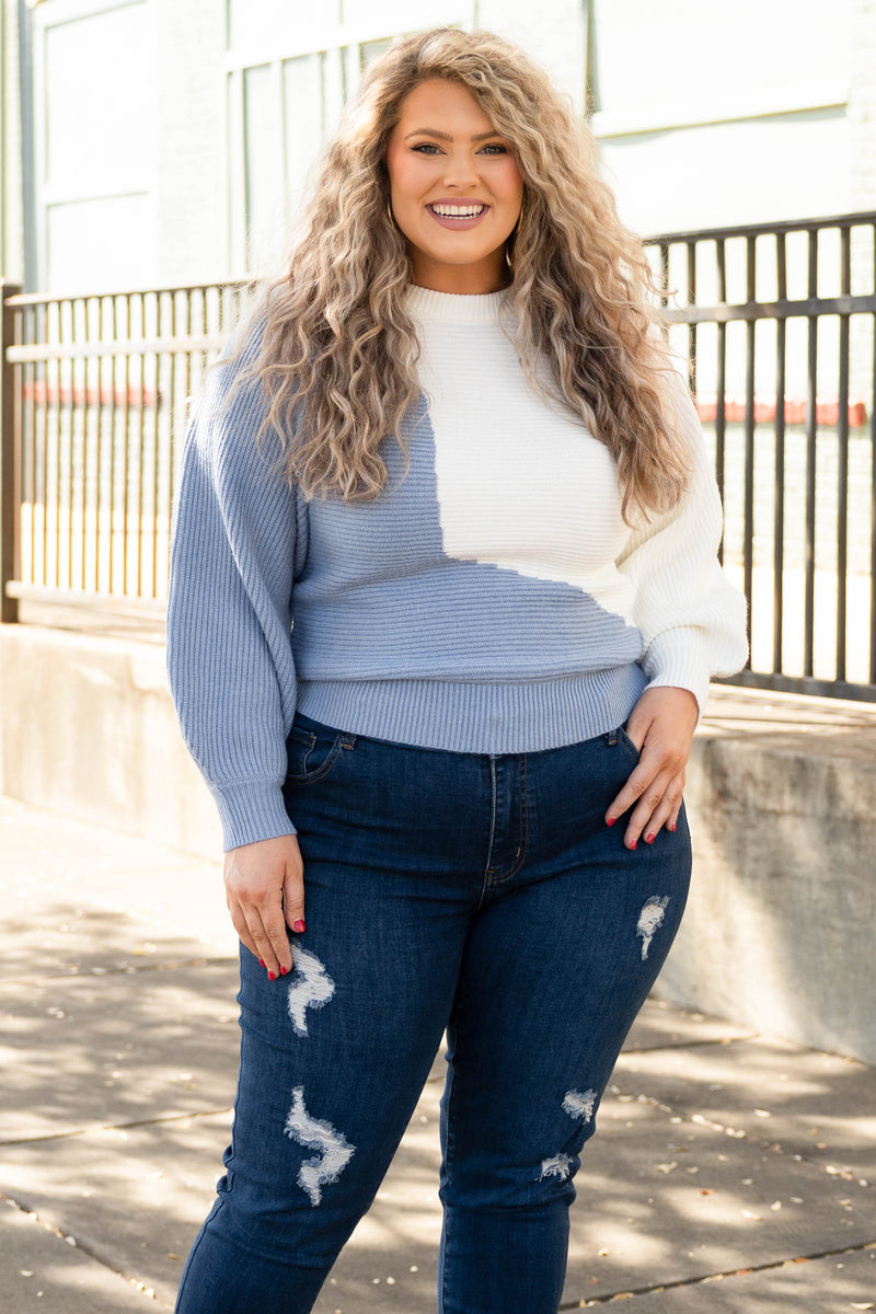 Fearless Beauty Sweater, Blue – Chic Soul