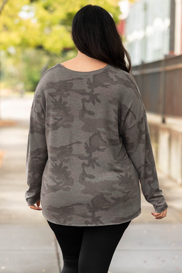 Felt Like A Dream Top, Army Gray