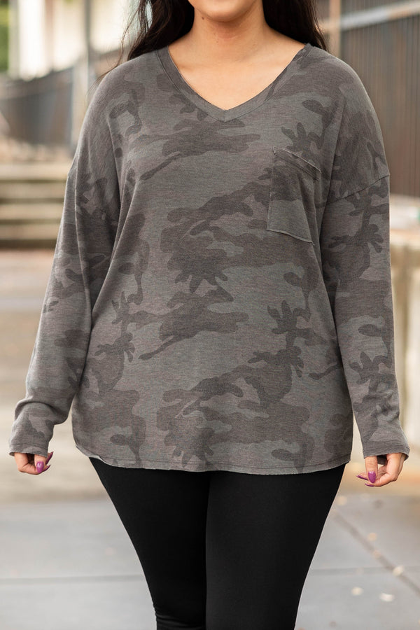 Felt Like A Dream Top, Army Gray