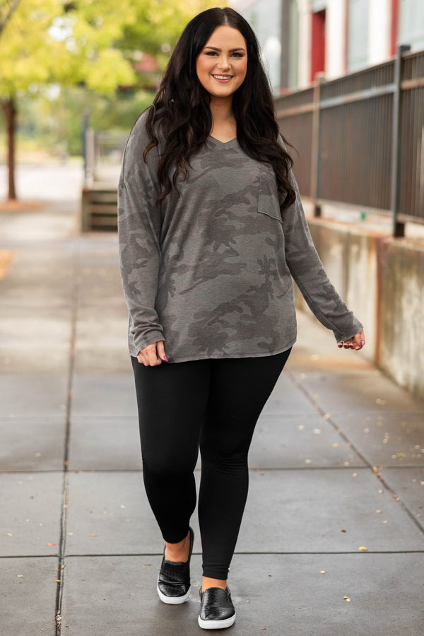 Felt Like A Dream Top, Army Gray