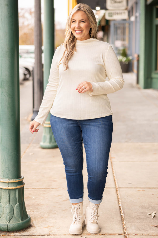 Chic Soul plus size clothing, dark wash solid denim skinny jeans