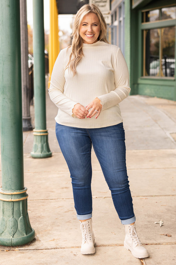 Chic Soul plus size clothing, dark wash solid denim skinny jeans