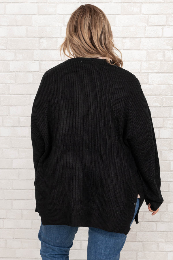 Chic Soul plus size clothing, black knit cardigan