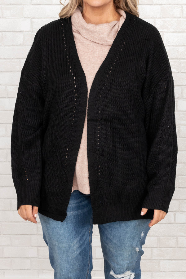 Chic Soul plus size clothing, black knit cardigan
