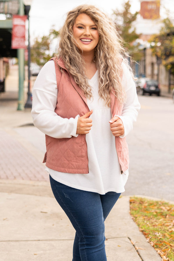 Pink plus size vest sale