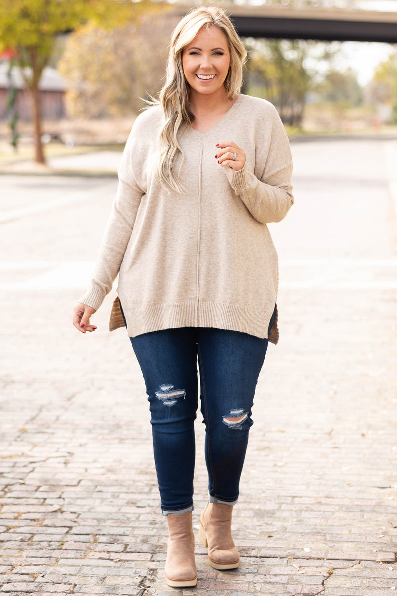 I'm Better Now Sweater, Oatmeal – Chic Soul