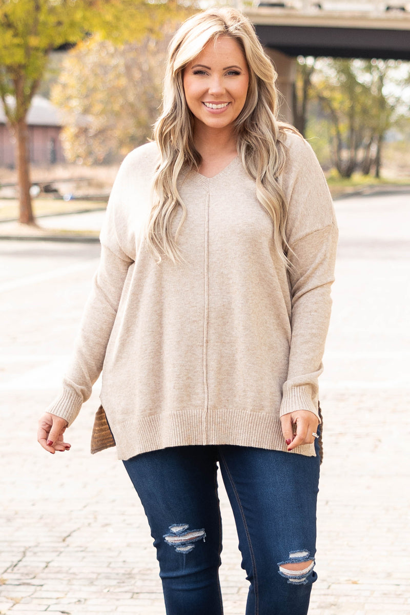 I'm Better Now Sweater, Oatmeal – Chic Soul
