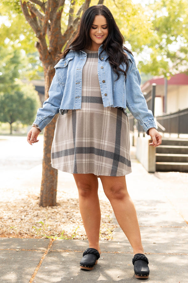 Chic Soul plus size clothing, medium wash distressed denim jacket 