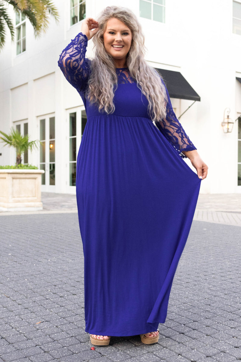Plus size blue maxi dress Clearance
