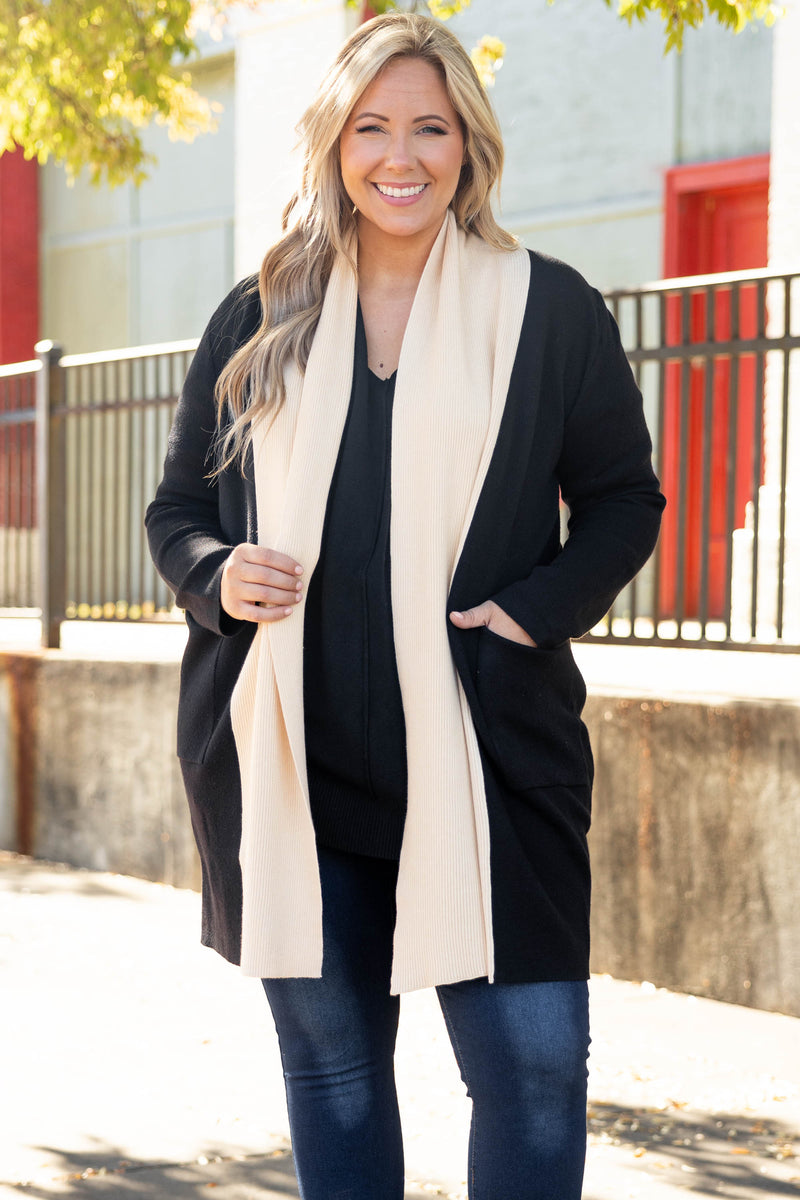 Plus size outlet black cardigan