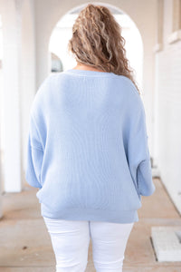 Light blue plus size on sale sweater