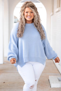 Plus size 2025 blue sweater