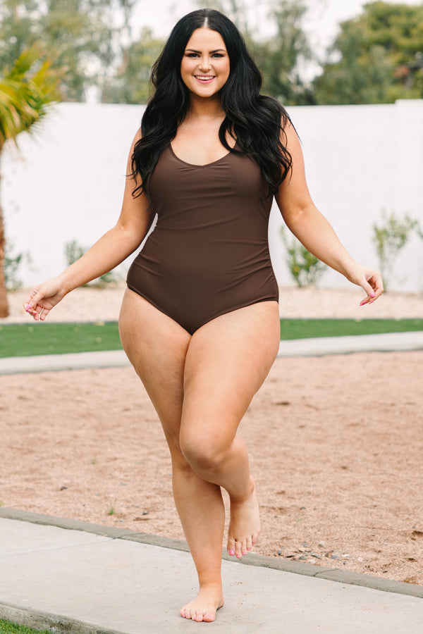 Meet You At The Lake Swimsuit, Brown – Chic Soul
