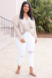 Plus size sale taupe sweater