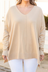 Miss Who I Was Sweater, Taupe – Chic Soul