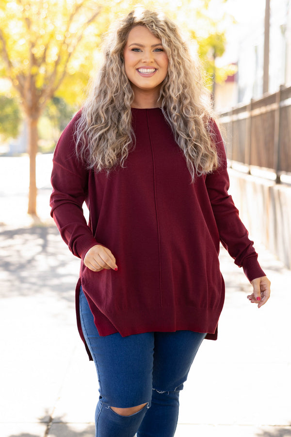 Dark clearance burgundy sweater