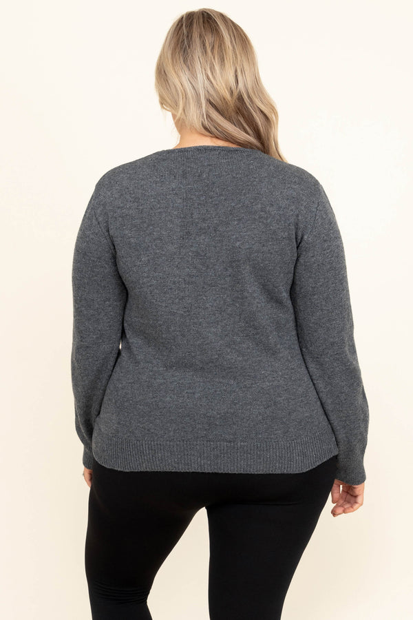 Chic Soul plus size clothing, v neck long sleeve sweater