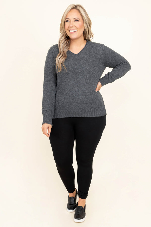 Chic Soul plus size clothing, v neck long sleeve sweater