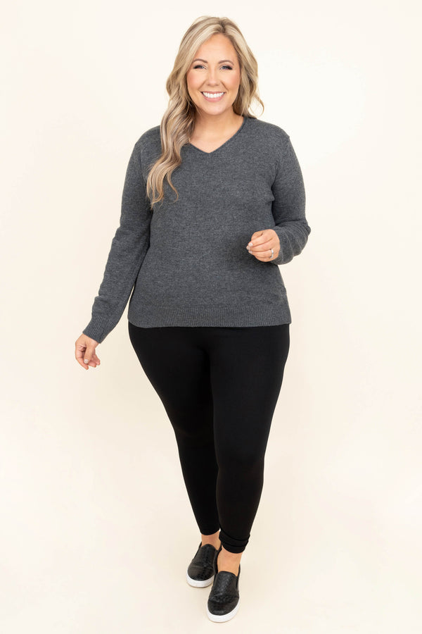 Chic Soul plus size clothing, v neck long sleeve sweater