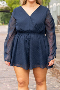 Night Lights Romper, Navy – Chic Soul