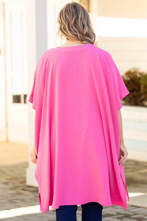 Chic Soul plus size clothing, hot pink kimono