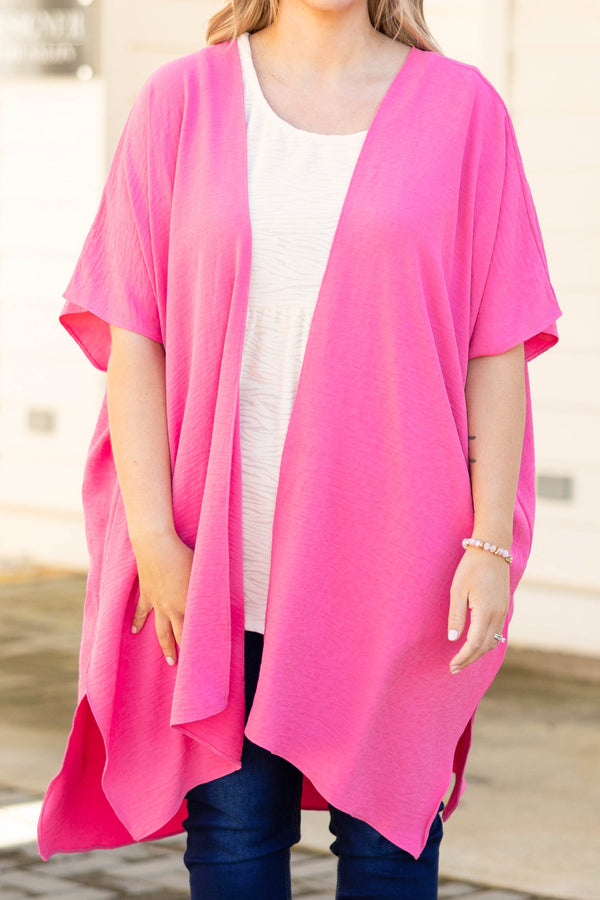 Chic Soul plus size clothing, hot pink kimono