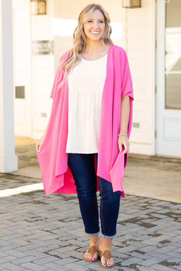 Chic Soul plus size clothing, hot pink kimono
