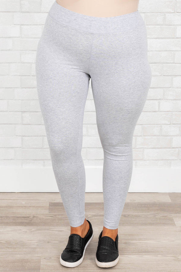 The Gray Cotton Tummy Control Legging (fits up to Plus) – BABES