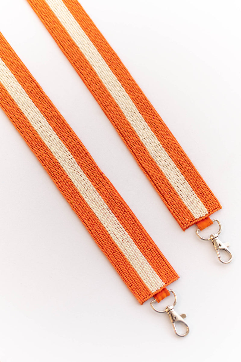 Star Of The Team Beaded Purse Strap, White Orange – Chic Soul