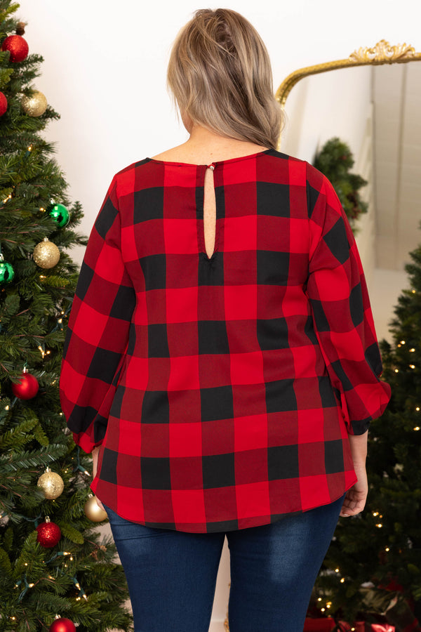 Patience My Love Blouse, Red