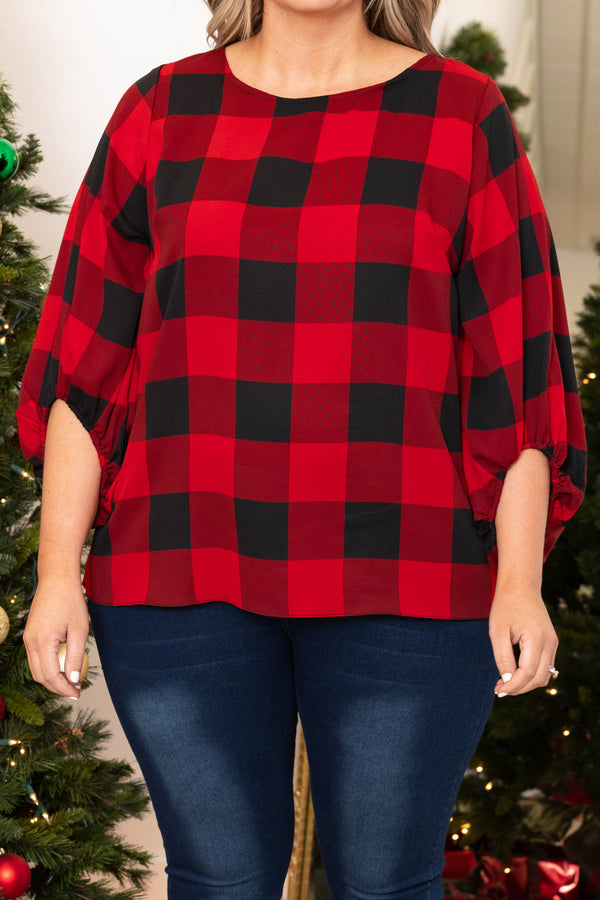 Patience My Love Blouse, Red