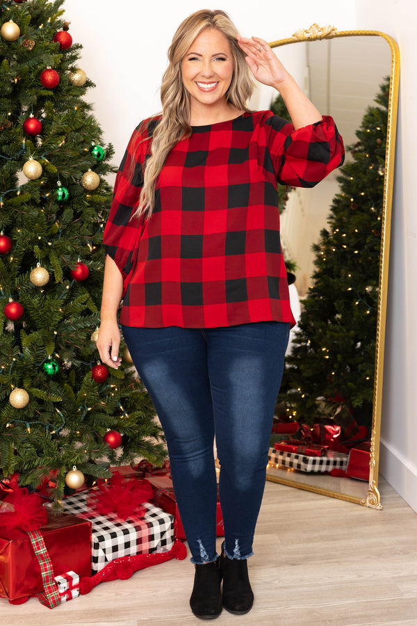 Patience My Love Blouse, Red