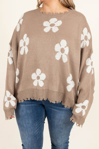 Please Bring Flowers Sweater, Taupe – Chic Soul