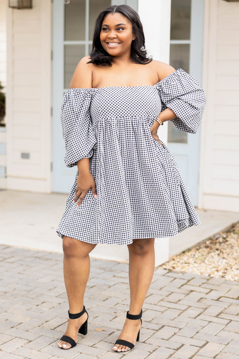 Thea Plus Size Party Dress in Black