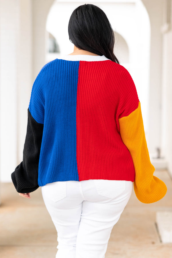 Chic Soul plus size clothing, color block multicolor cardigan