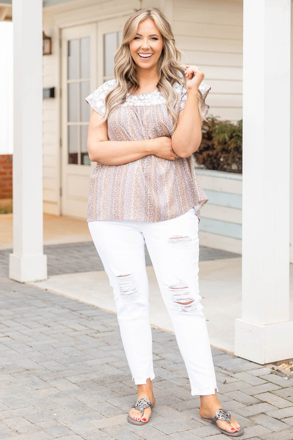 Chic Soul plus size clothing, white distressed jeans