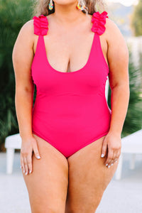 Ruffle Your Feathers Swimsuit, Hot Pink – Chic Soul