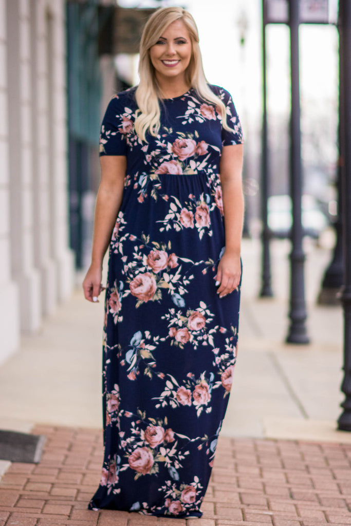 The Sunny Side Maxi Dress, Navy – Chic Soul